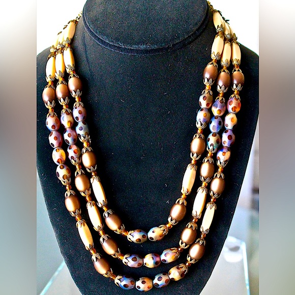 HOBE  2PC SET VINTAGE NECKLACE WRAP BRACELET GOLD 1960's - Picture 5 of 8